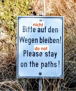 „Bitte nicht auf den Wegen bleiben“